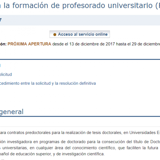 Ayudas para la formación de profesorado universitario (FPU)